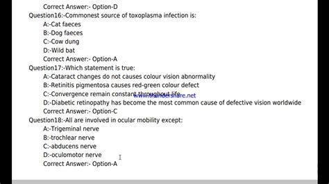 optometry exam questions